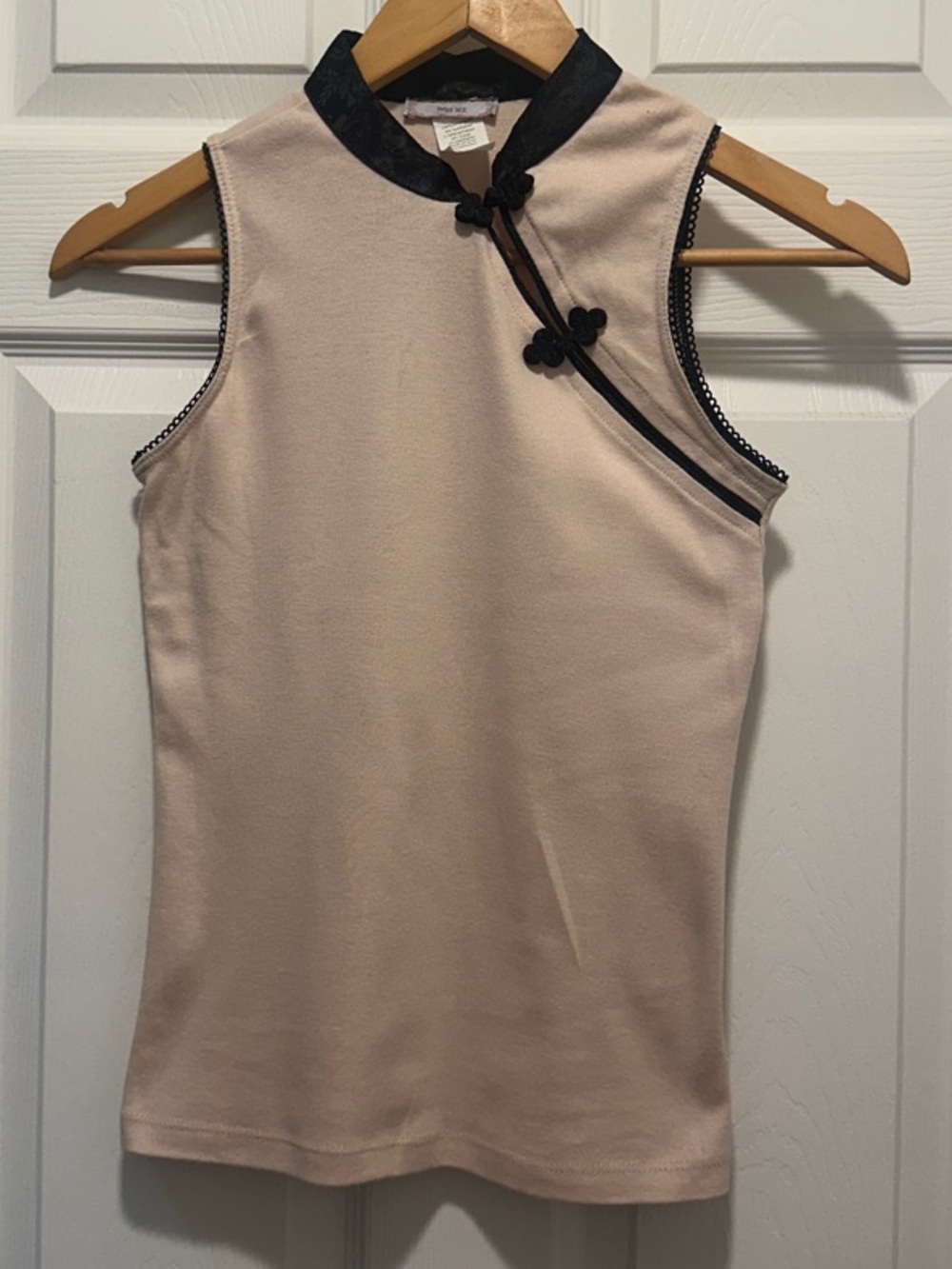 Miss Me Sleeveless Pink Top with Black Trim